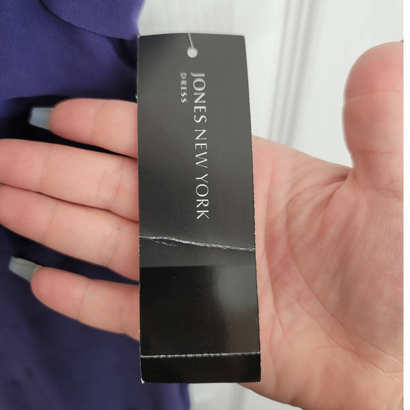 NWT Jones New York Cobalt Blue Tiered Sleeveless Midi Formal Dress Size 8 - Picture 4 of 6